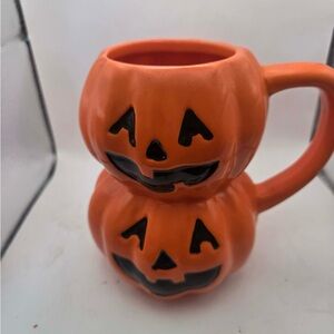 Lang Stacked Pumpkin Jack O Lantern Halloween Ceramic 20oz Mug Cup Decor